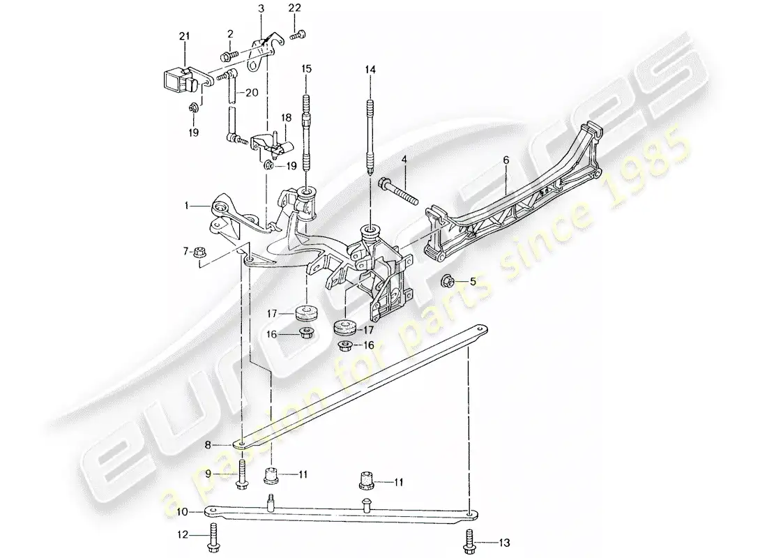 porsche 1998 (996) eje trasero - panel lateral - soporte diagrama de piezas