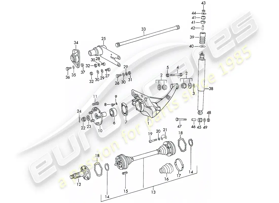 porsche 1968 (911/912) eje trasero - d - mj 1969>> - mj 1969 diagrama de piezas