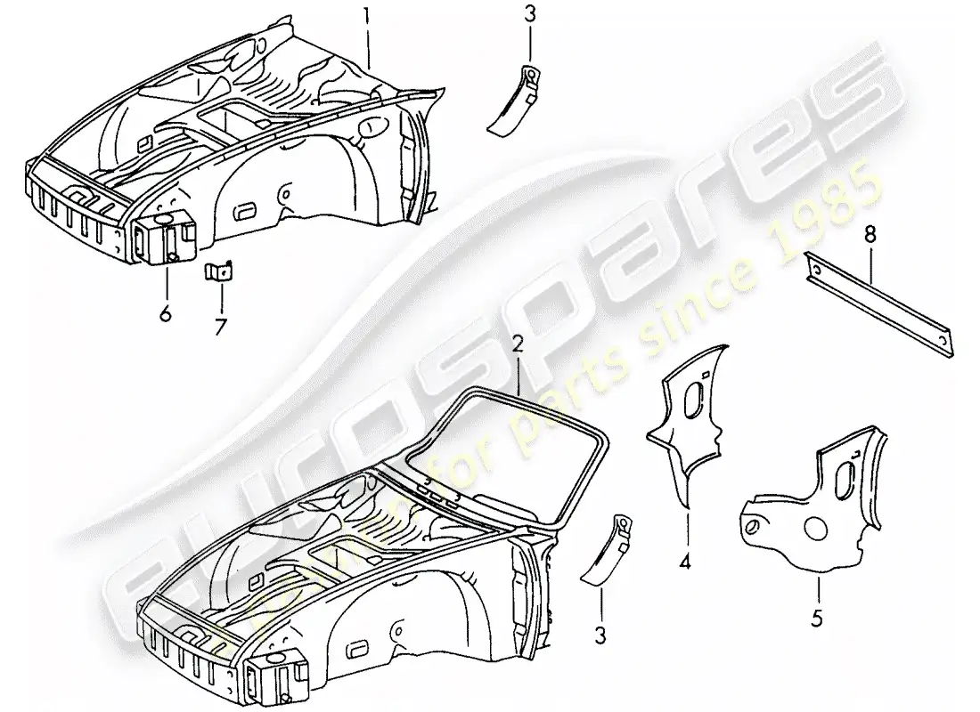 porsche 1965 (911/912) interfaz diagrama de piezas
