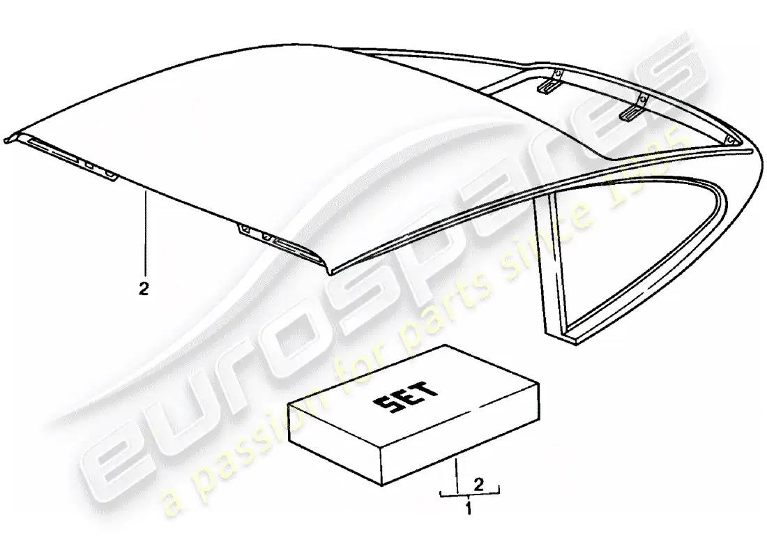 porsche 1983 (911) techo rígido diagrama de piezas