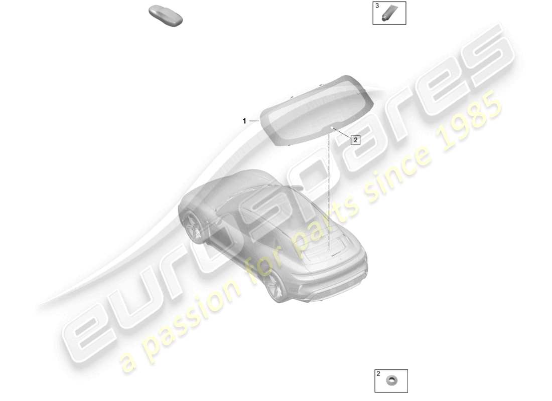 porsche 2026 (taycan 9j1-2) la ventana trasera diagrama de piezas