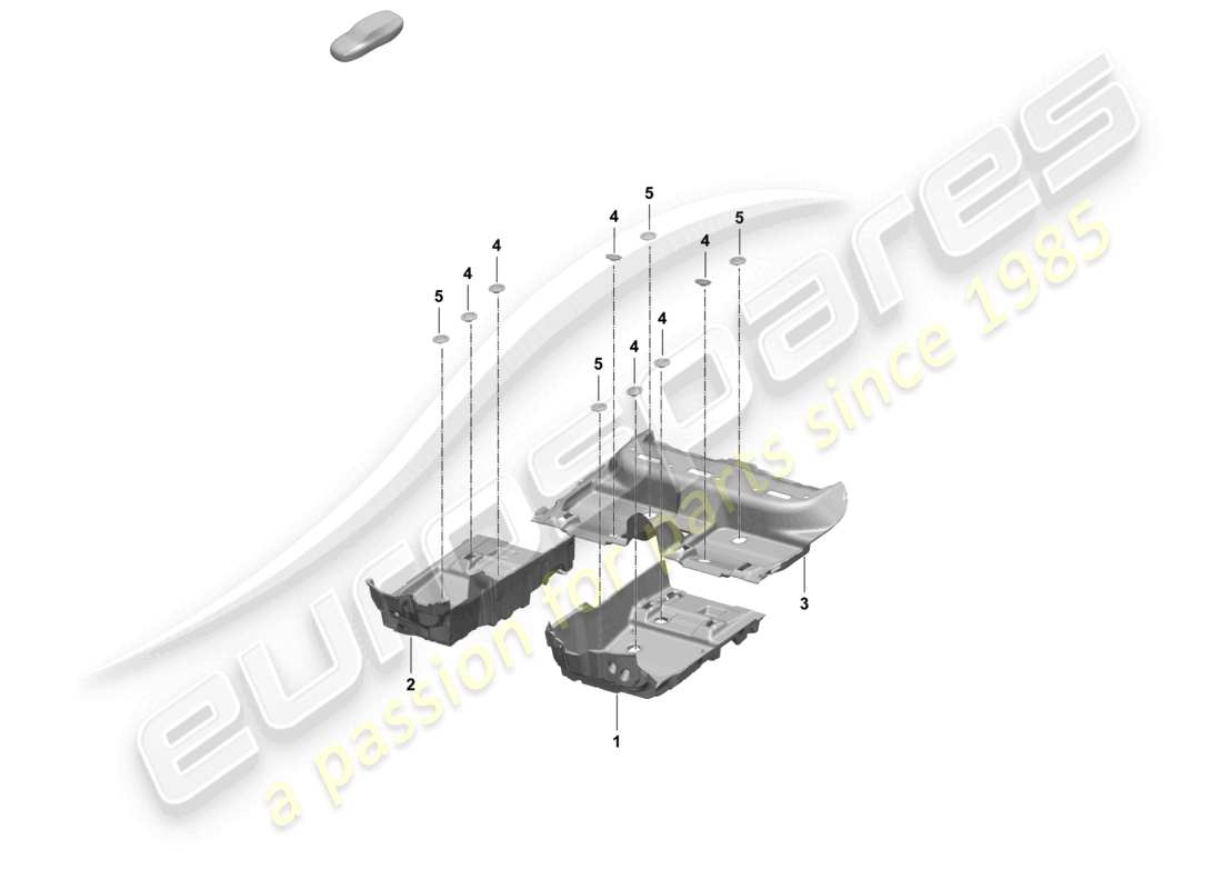 porsche 2025 (macan-e) suelo (alfombra) diagrama de piezas