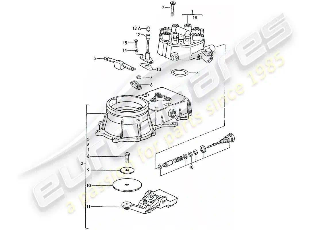porsche 1989 (964) unidad de control de mezcla diagrama de piezas
