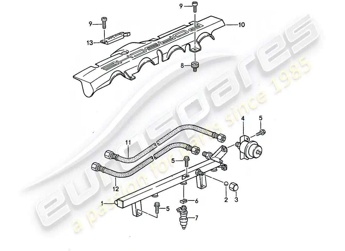 porsche 1992 (968) lh-jetronic - 3 diagrama de piezas