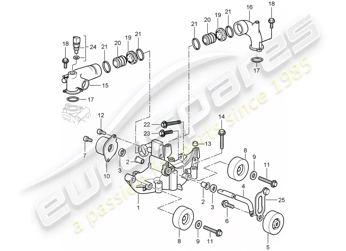 porsche 2009 997-2 turbo / gt2 tensor de la correa diagrama de piezas