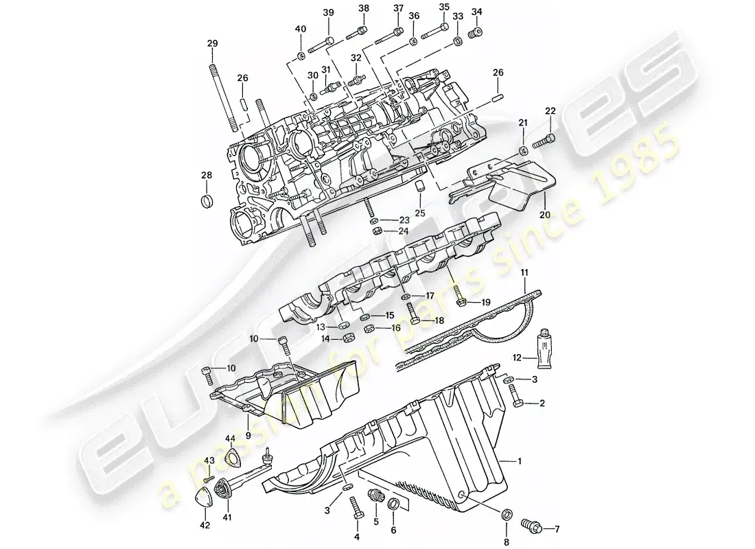 porsche 1990 (944) carter - sujetadores - set de reparacion para mantenimiento - ver ilustracion: diagrama de piezas