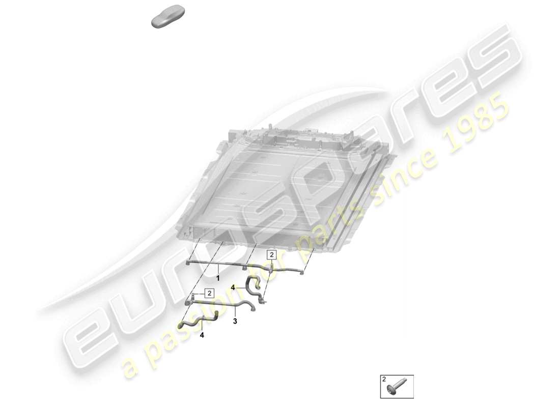 porsche 2025 (macan-e) diagrama de piezas del sistema de enfriamiento del refrigerante de la batería de alto voltaje