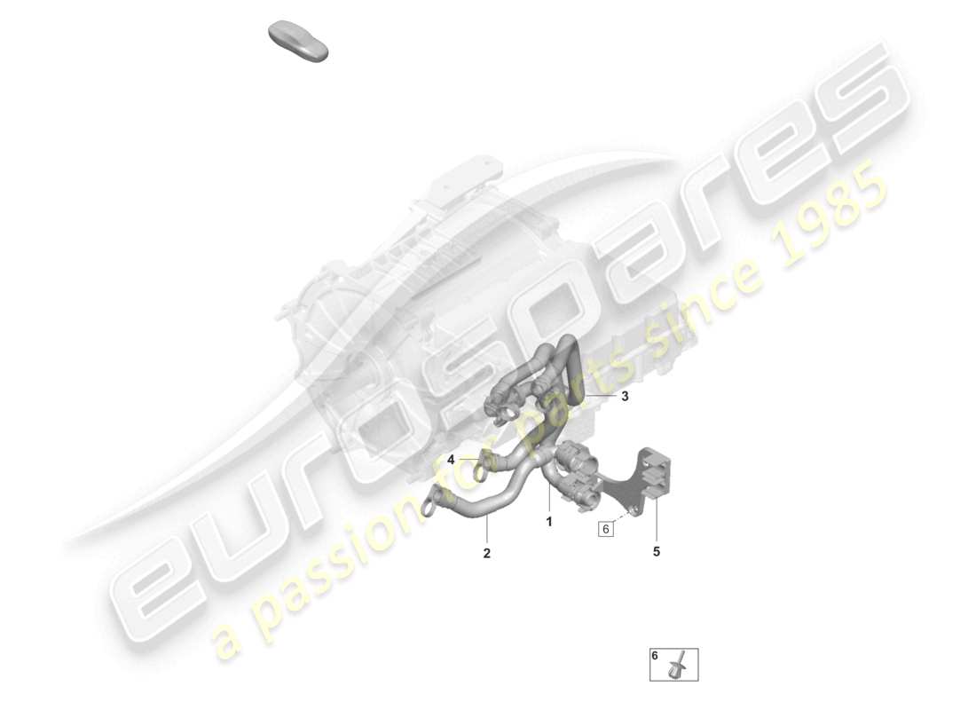 porsche 2021 (taycan 9j1-1) diagrama de piezas del eje trasero del sistema de refrigeración de la transmisión