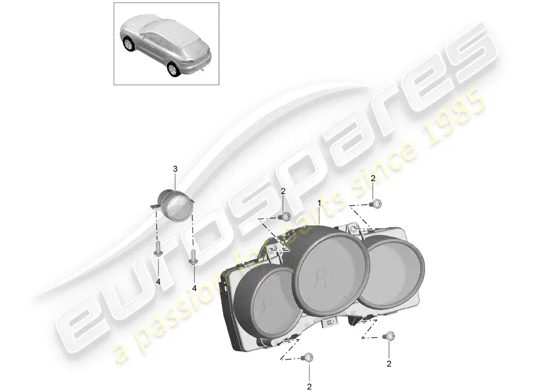 porsche 2016 (macan) combinación de instrumentos diagrama de piezas