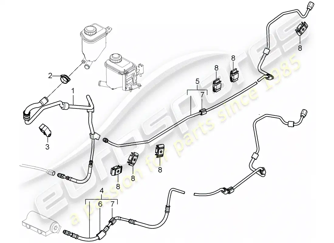 porsche 2009 (cayenne e1 9pa) estabilizador diagrama de piezas