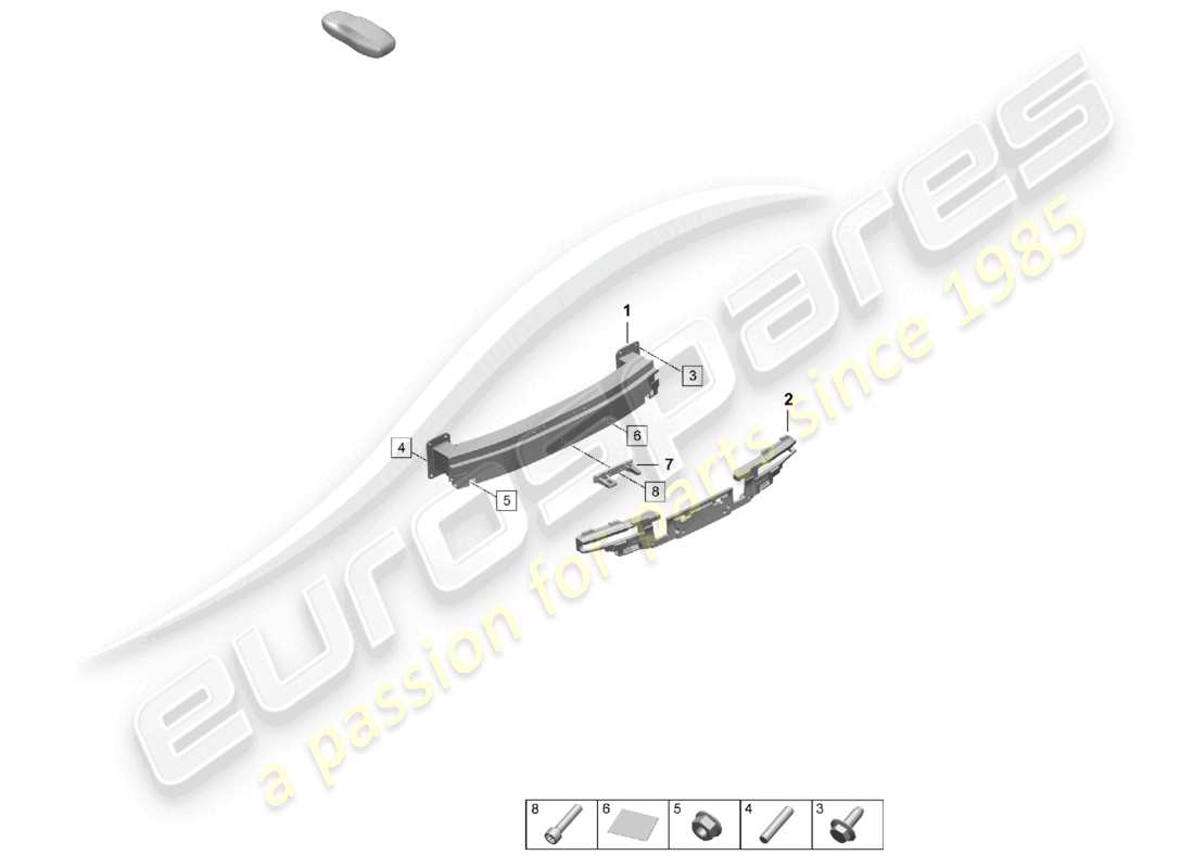 porsche 2026 (taycan 9j1-2) portador de parachoques trasero diagrama de piezas