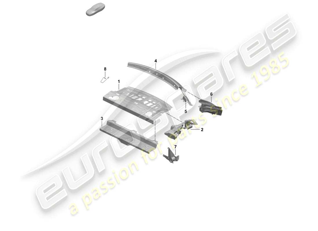 porsche 2026 (taycan 9j1-2) diagrama de piezas del estante trasero del extremo trasero