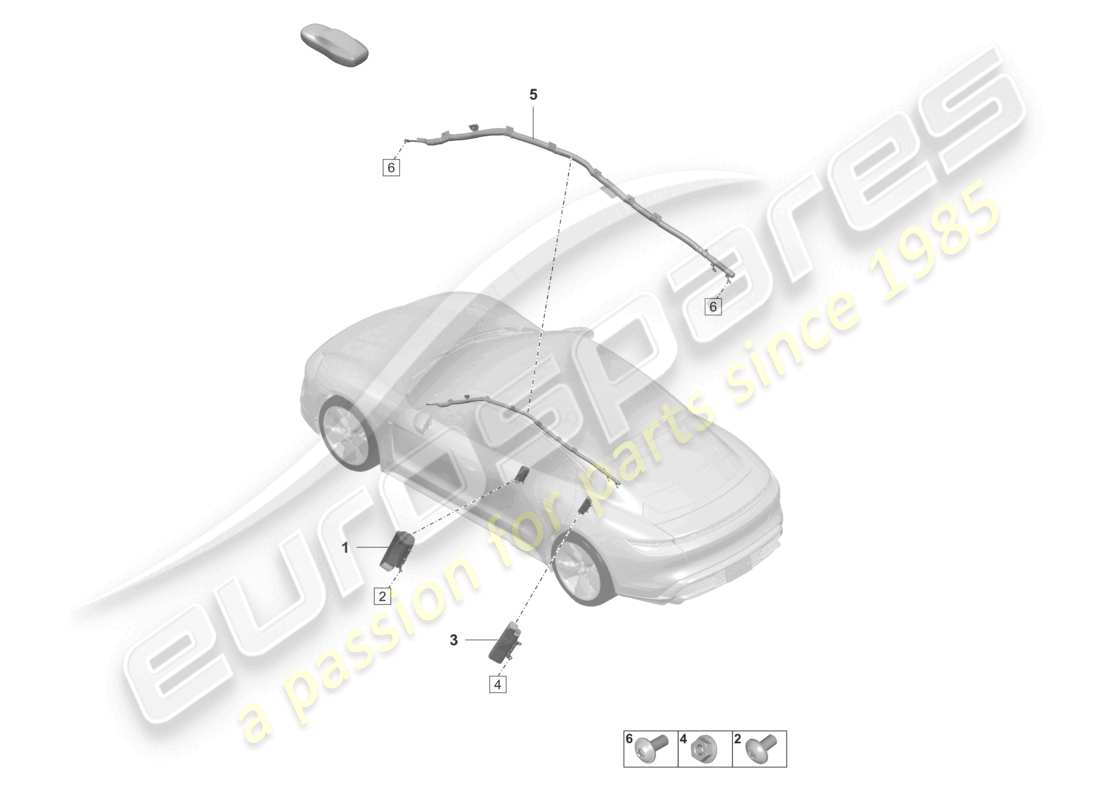 porsche 2021 (taycan 9j1-1) diagrama de piezas de la unidad de airbag lateral y de la unidad de airbag de cabeza