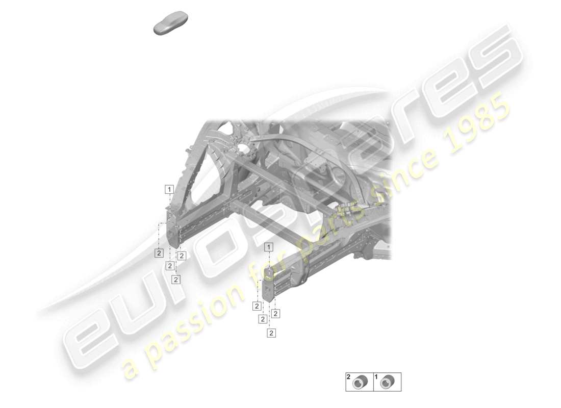 porsche 2023 (taycan 9j1-1) montaje del amortiguador delantero diagrama de piezas