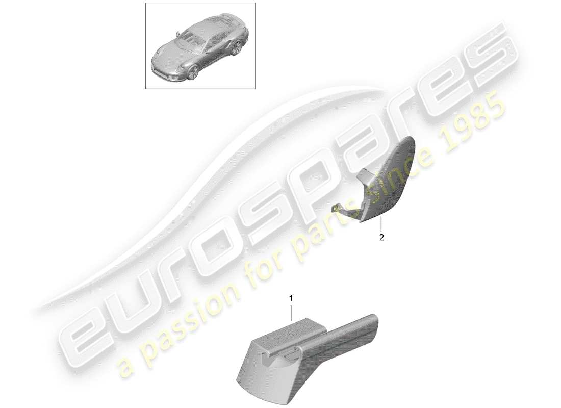 porsche 991 turbo (2018) diagrama de piezas del asiento deportivo plus