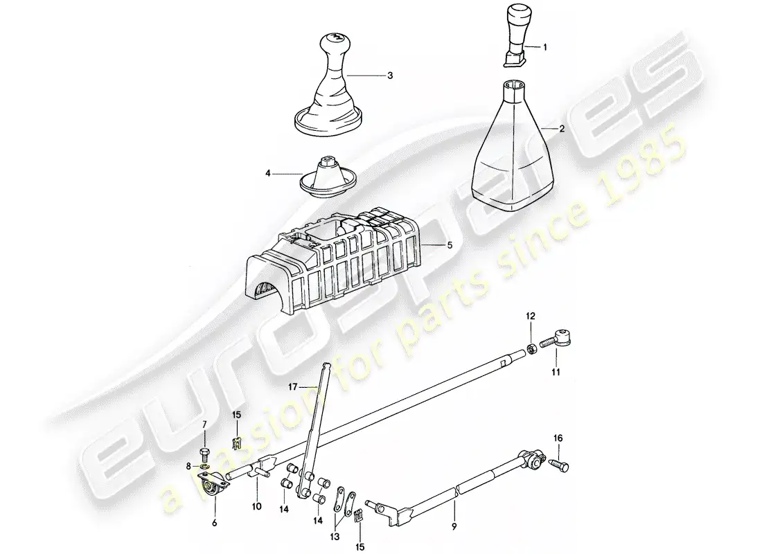 porsche 1976 (924) mecanismo de cambio - caja de cambios manual diagrama de piezas