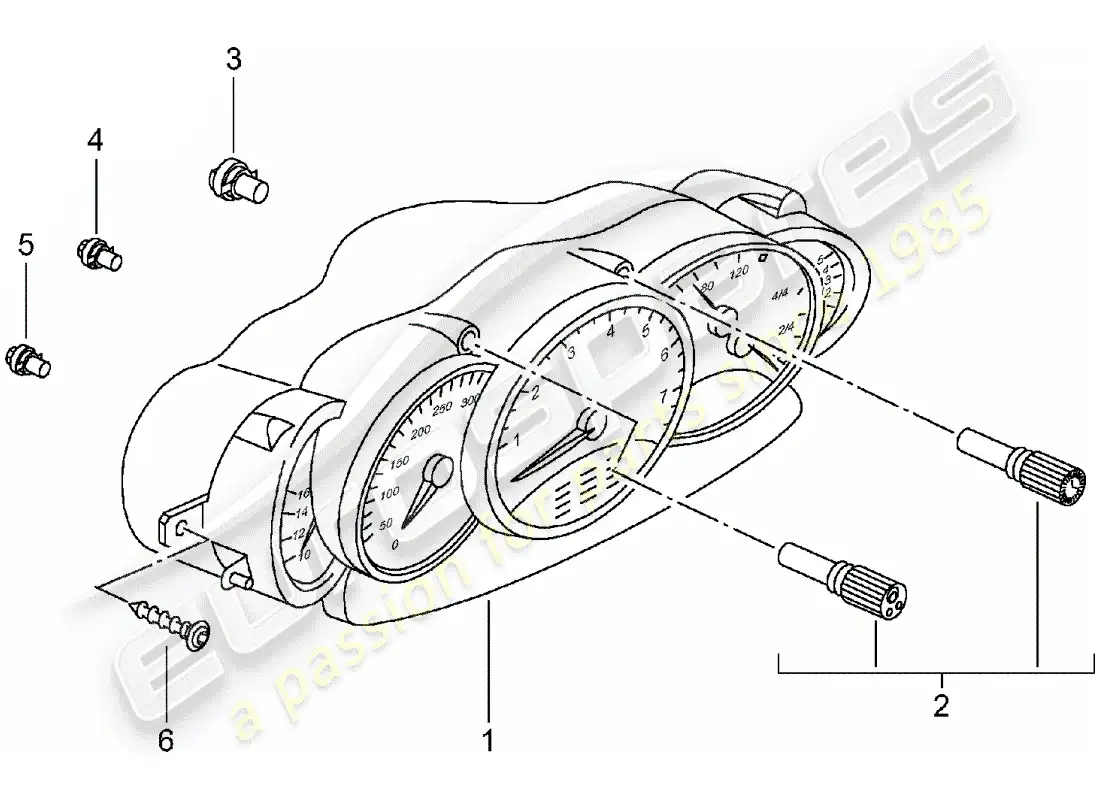 porsche 2005 (996) cuadro de instrumentos - completo - d - mj 2001>> diagrama de piezas