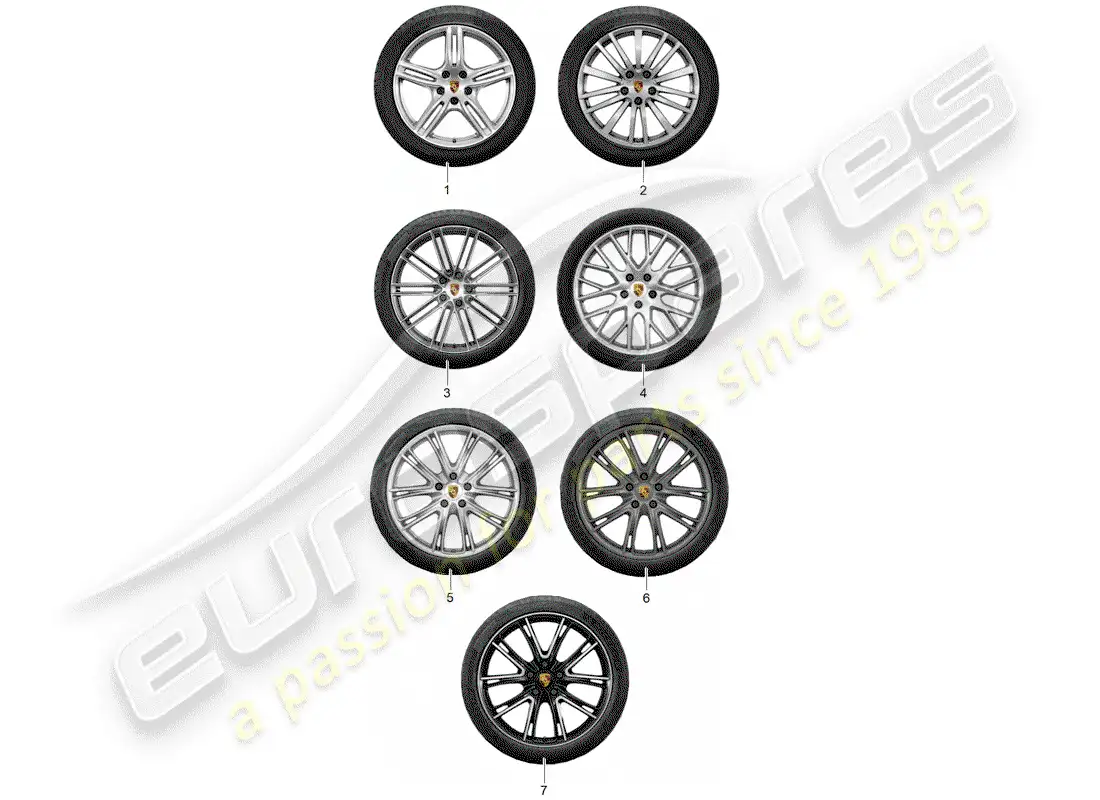 porsche 2016 (tequipment panamera) disco de rueda 'alum.' con diagrama de piezas