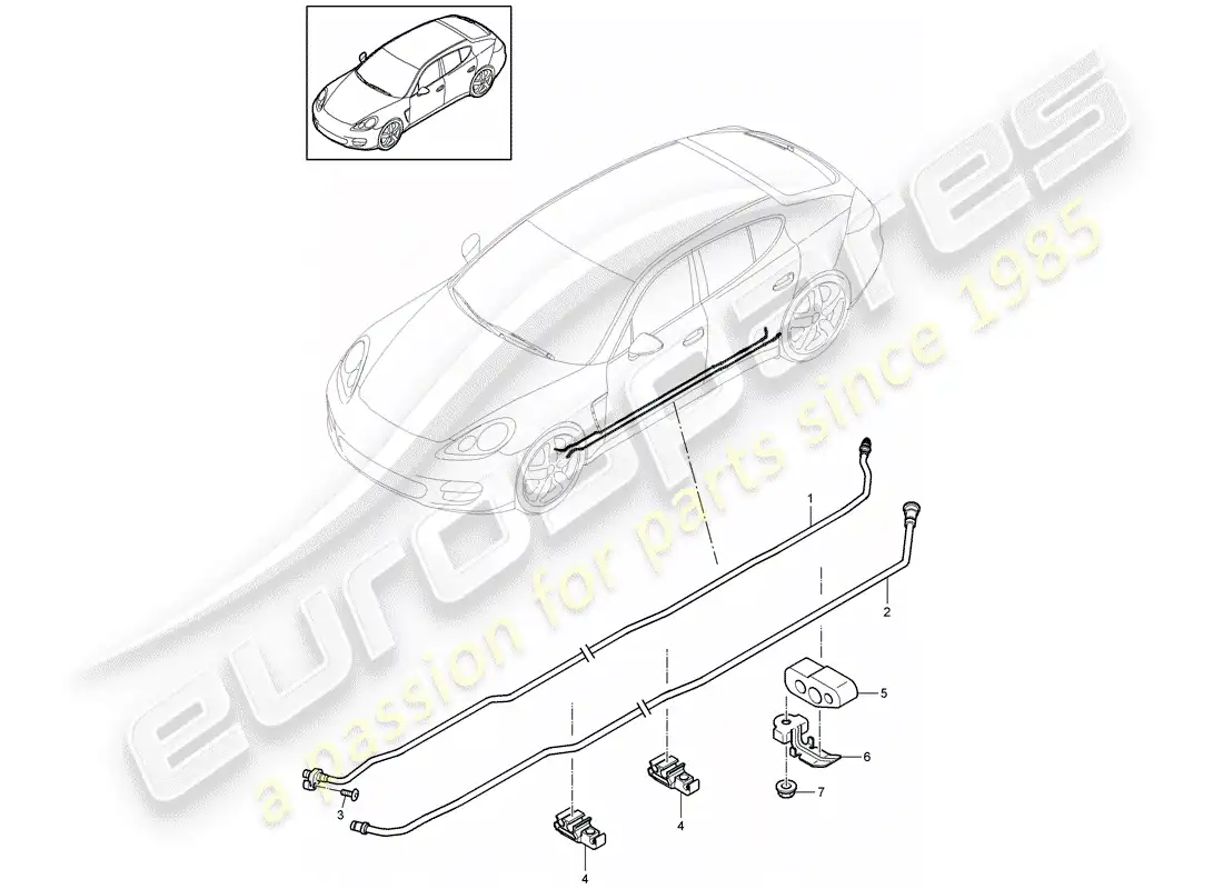 porsche 2016 (panamera 970) estabilizador diagrama de piezas