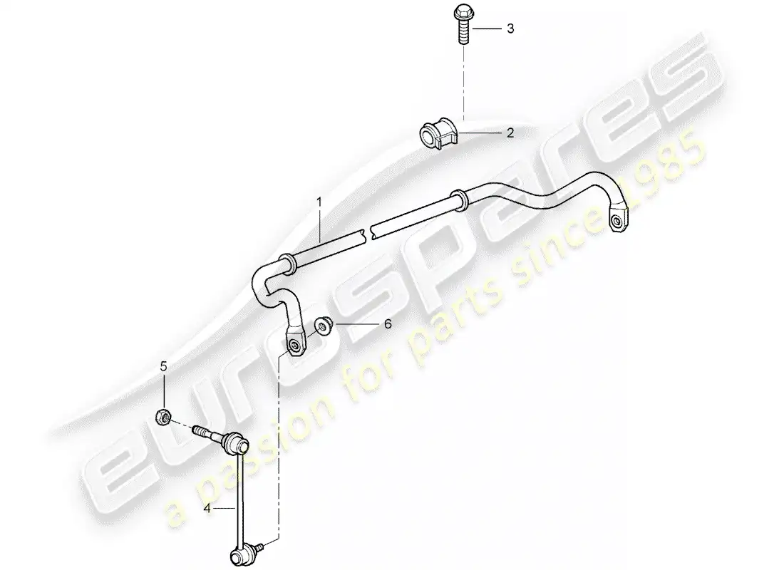 porsche 2006 (987 boxster) estabilizador diagrama de piezas