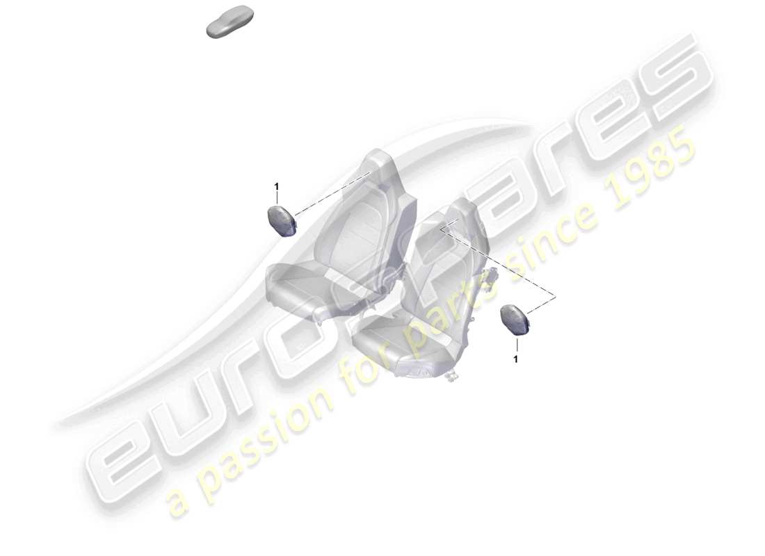 porsche 2025 (panamera 976) cojín de confort para reposacabezas completo diagrama de piezas del asiento trasero