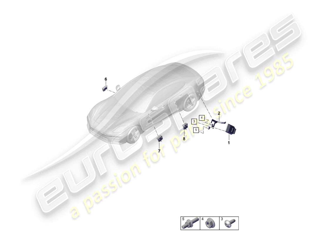 porsche 2025 (panamera 976) unidad de control del chasis unidad de control de la puerta diagrama de piezas