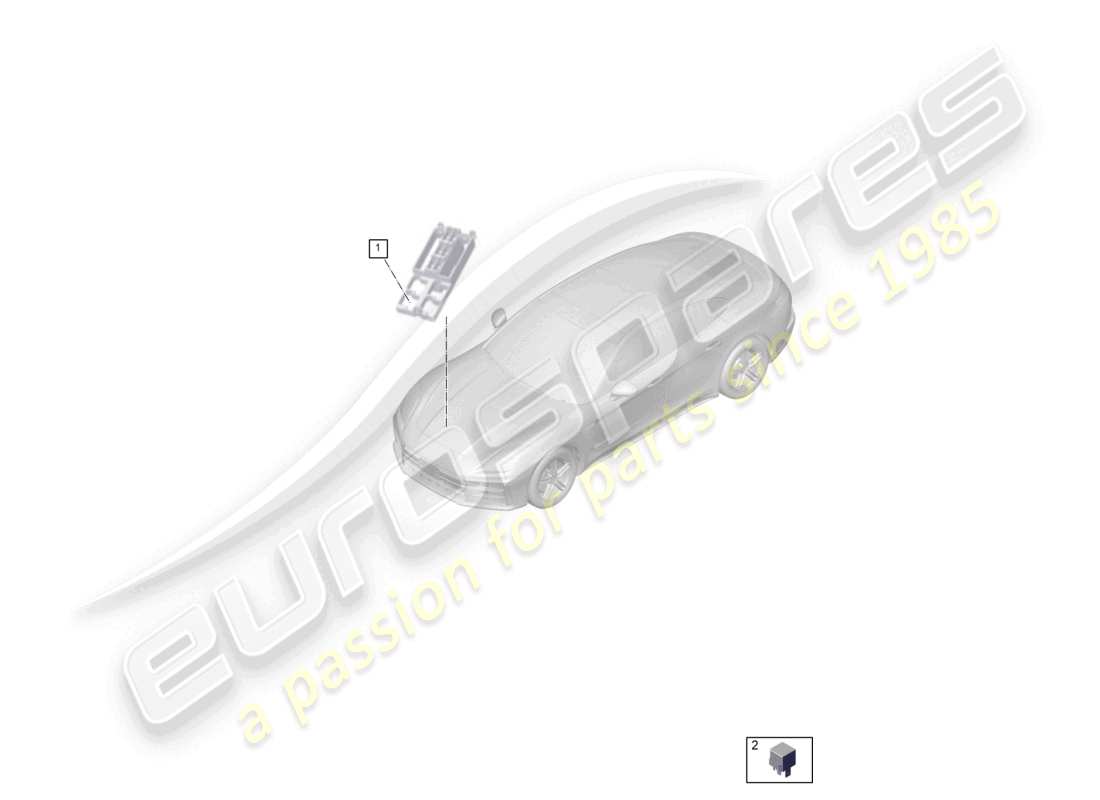 porsche 2025 (panamera 976) diagrama de piezas del compartimento del motor derecho de la caja de relés