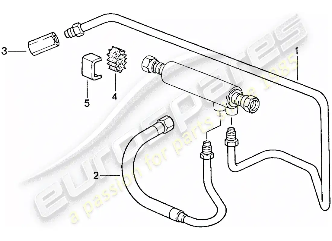 porsche 1990 (928) enfriamiento de combustible diagrama de piezas
