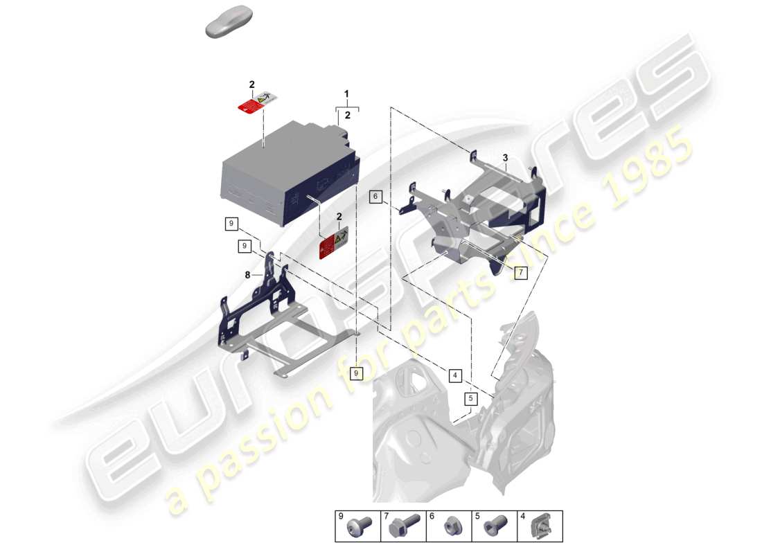 porsche 2025 (panamera 976) diagrama de piezas del cargador para intercambiador de calor de batería de alto voltaje