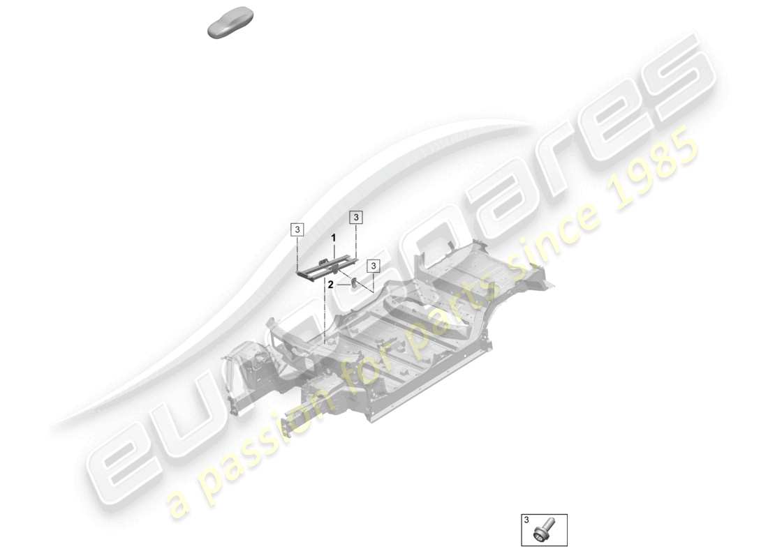 porsche 2025 (macan-e) diagrama de piezas de accesorios del túnel delantero de la placa inferior