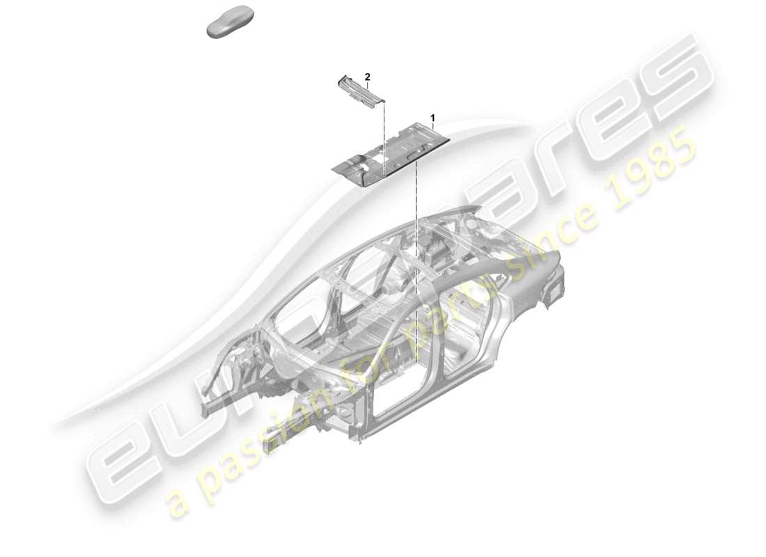 porsche 2026 (panamera 976) diagrama de piezas del centro de las placas del piso