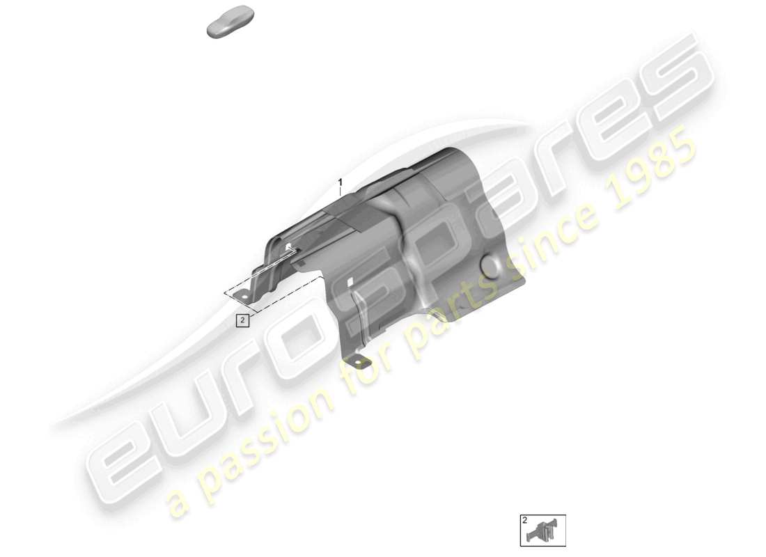 porsche 2026 (panamera 976) diagrama de piezas del protector térmico del tanque de combustible