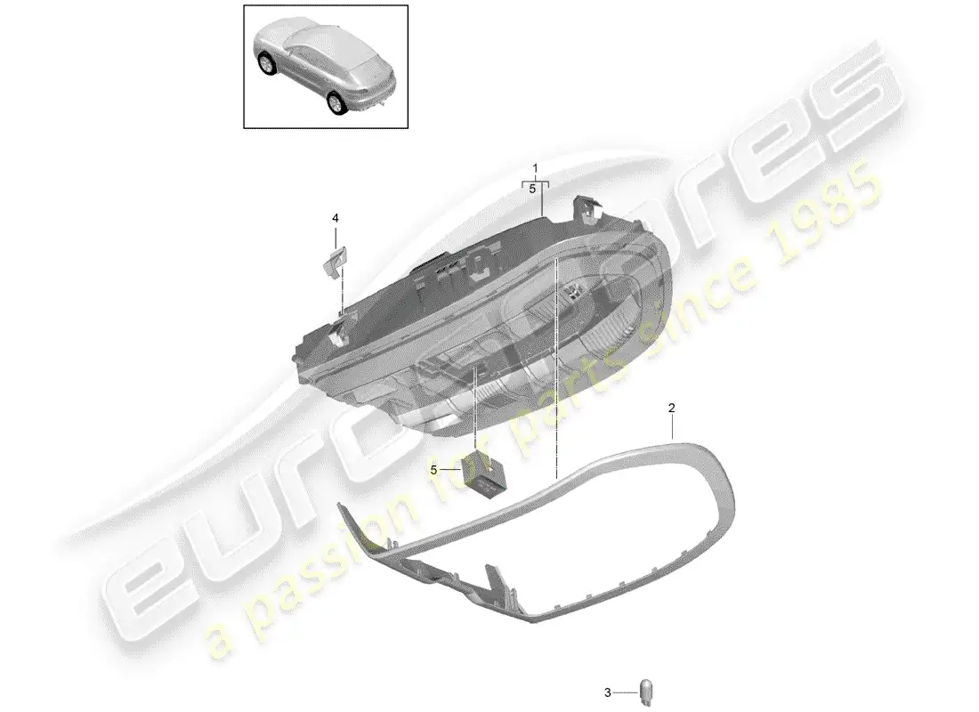 porsche 2016 (macan) soporte diagrama de piezas