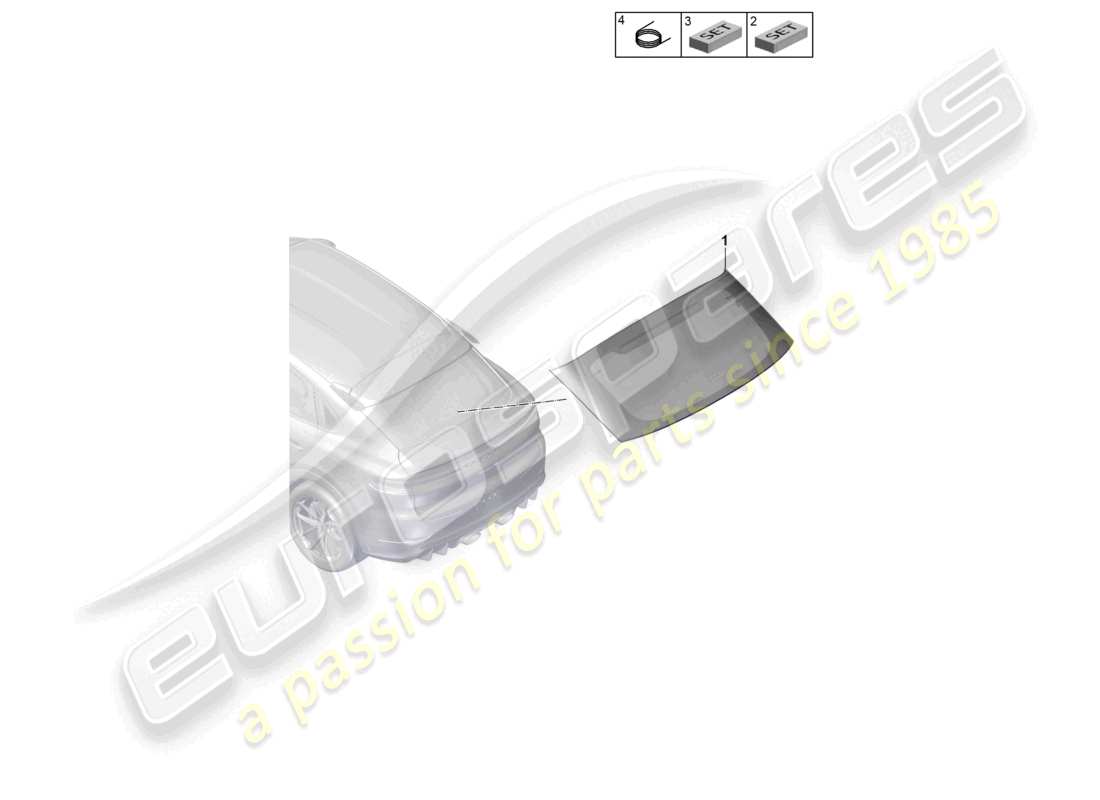 porsche 2025 (cayenne e3 pa) la ventana trasera diagrama de piezas