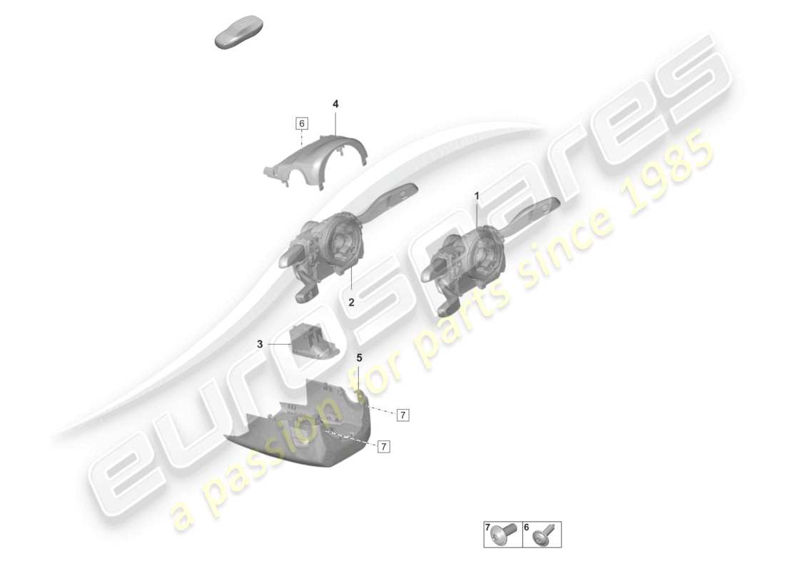 porsche 2020 (taycan 9j1-1) interruptor de la columna de dirección diagrama de piezas