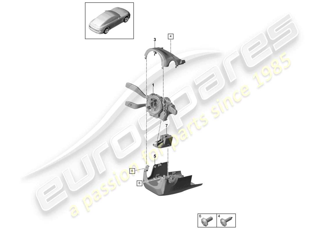 porsche 2022 (panamera 971-2) interruptor de columna de dirección d >>- mj 2021 diagrama de piezas