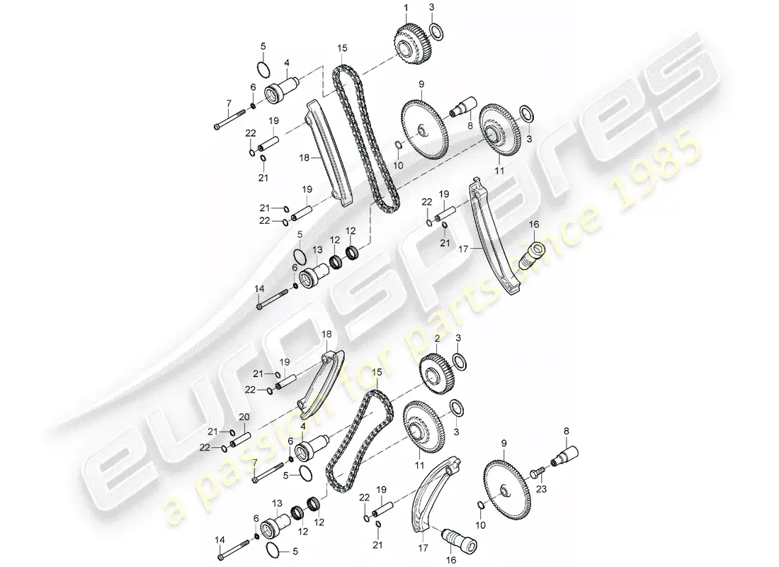 porsche 2005 (carrera gt) control de válvula diagrama de piezas