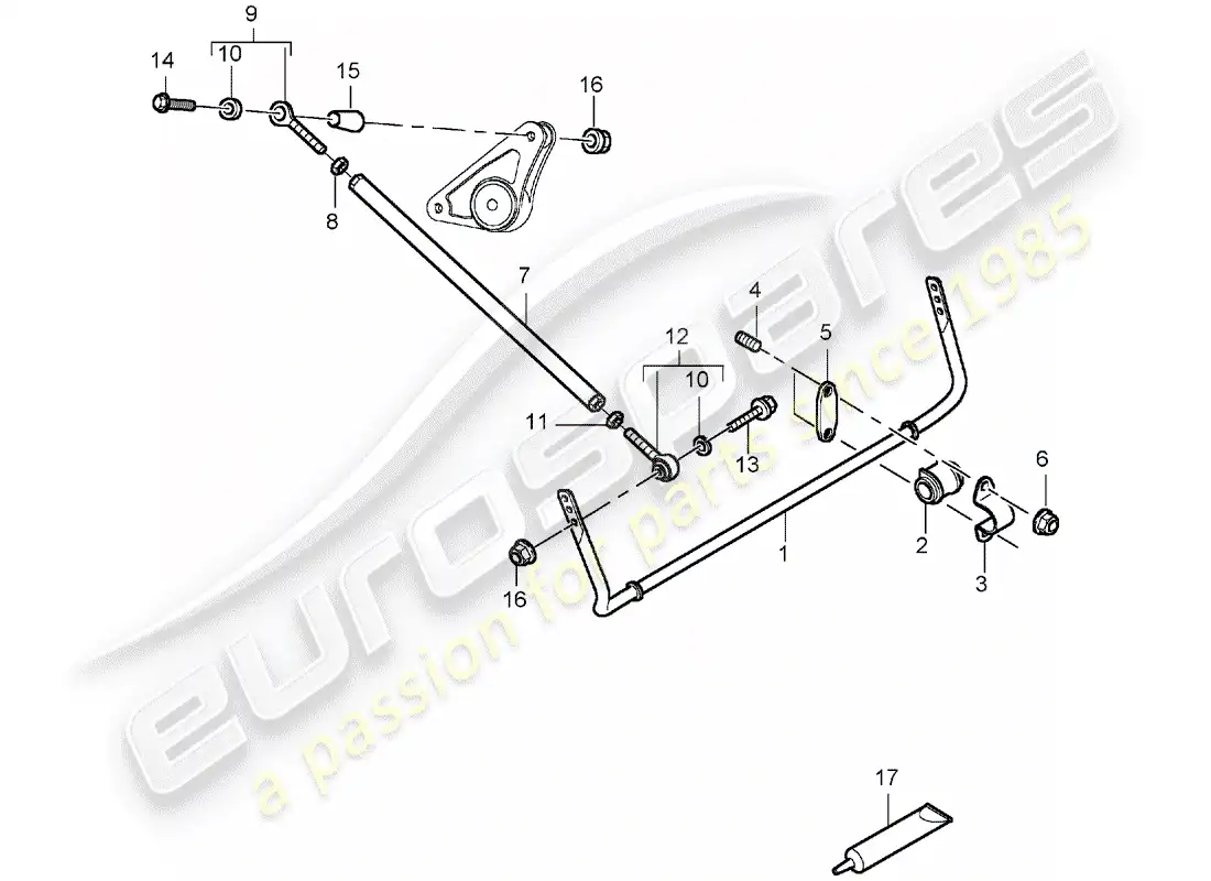 porsche 2005 (carrera gt) diagrama de piezas del estabilizador
