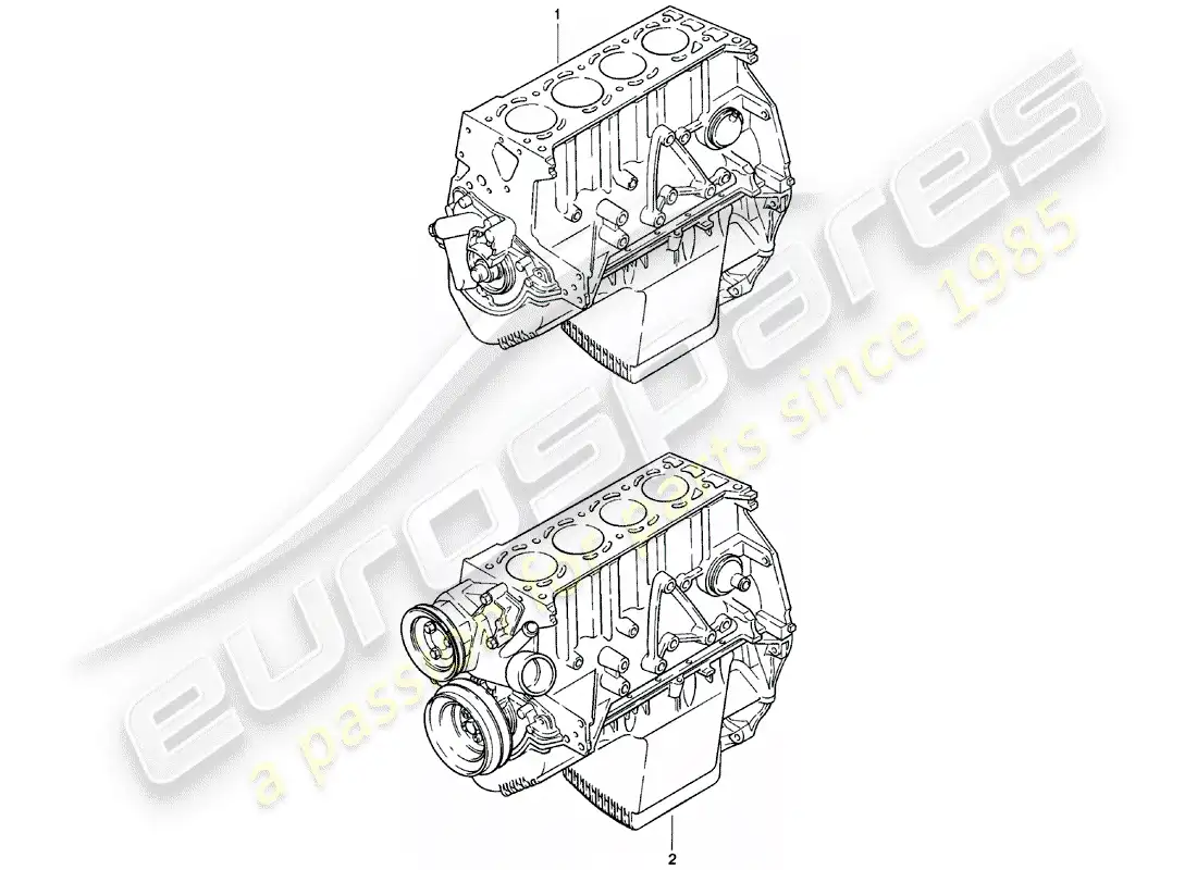 porsche 1984 (924) motor corto diagrama de piezas