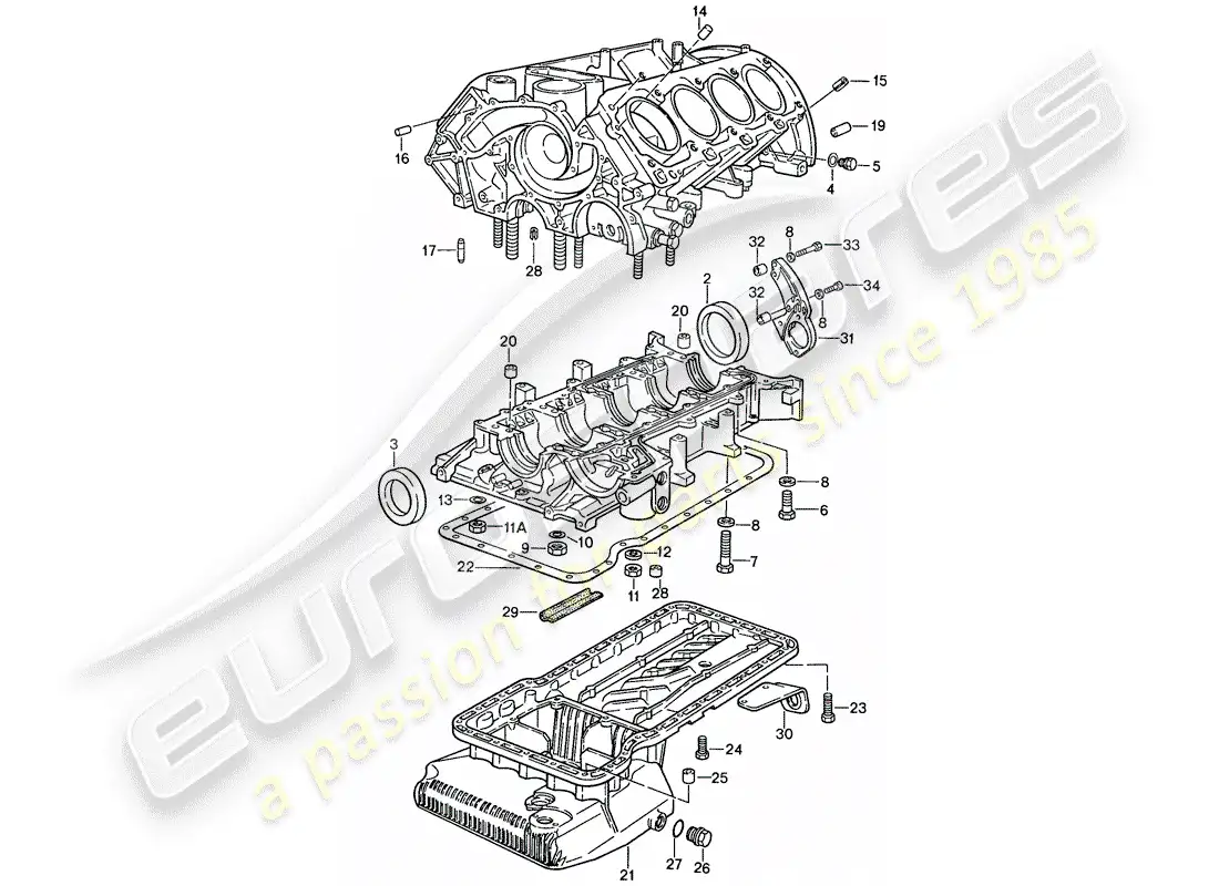 porsche 1991 (928) carter - piezas únicas - juego de reparación para mantenimiento - ver ilustración: diagrama de piezas