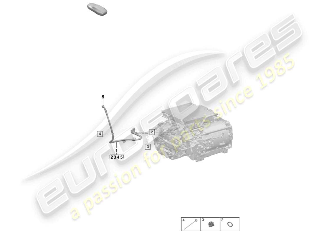 porsche 2025 (macan-e) línea de ventilación macan 4 diagrama de piezas de la caja de cambios macan
