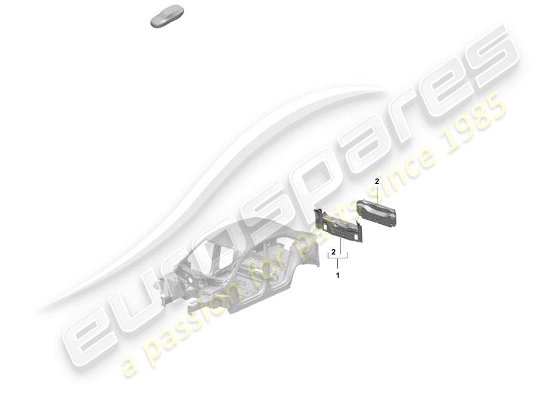 porsche 2025 (macan-e) panel transversal trasero diagrama de piezas