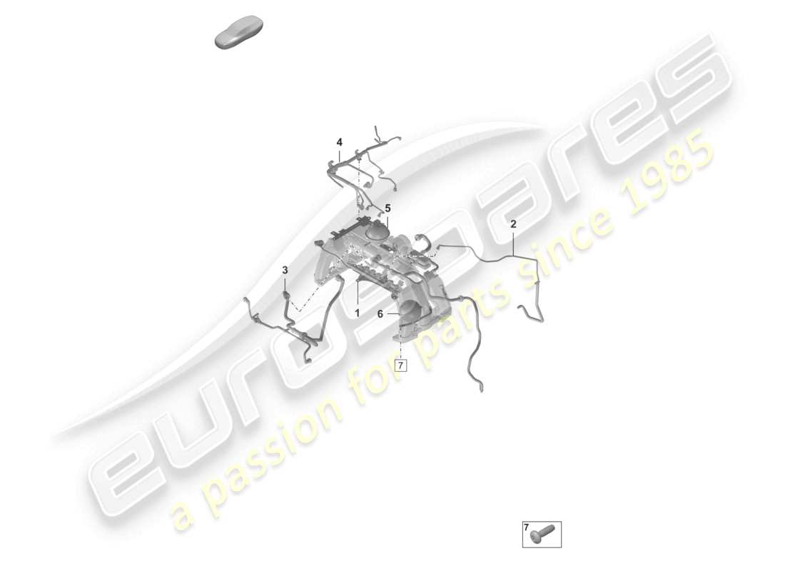 porsche 2024 (992-2) diagrama de partes del motor del sistema de vacío