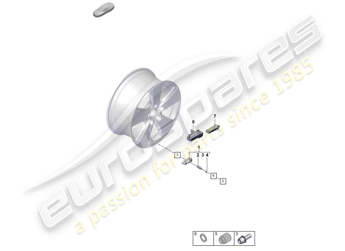 porsche 2025 (cayenne e3 pa) sistema de control de presión de neumáticos diagrama de piezas
