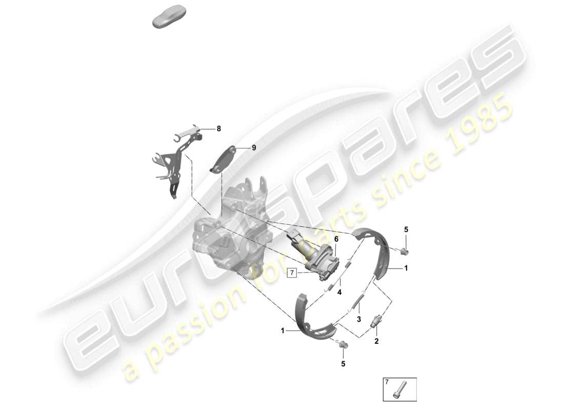 porsche 2026 (taycan 9j1-2) diagrama de piezas del freno de estacionamiento
