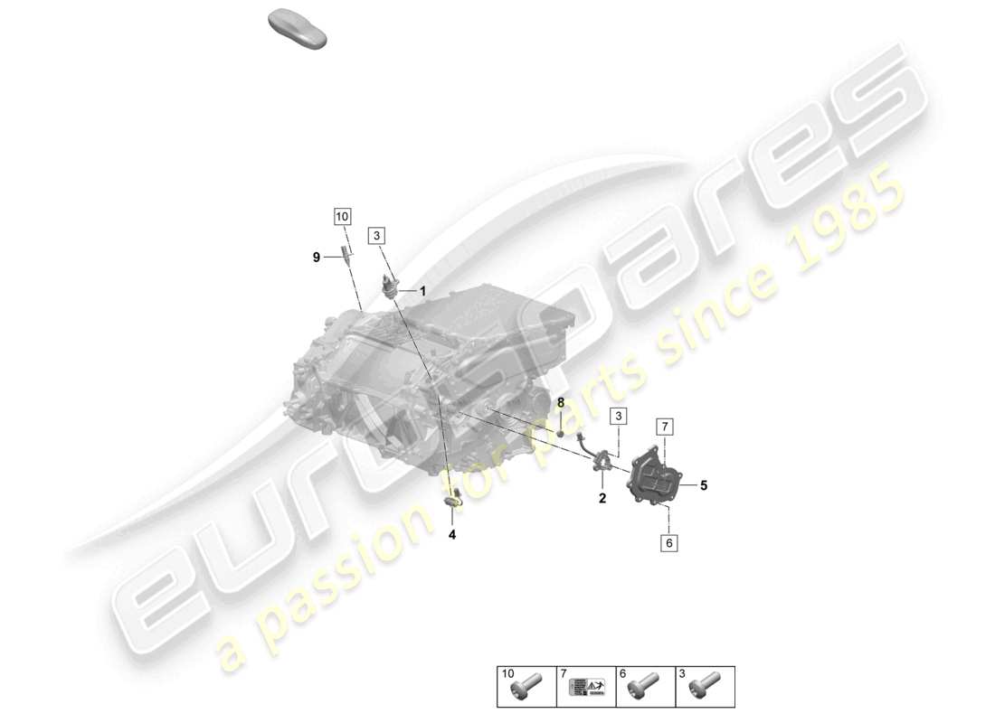 porsche 2025 (macan-e) motor de tracción para accionamiento eléctrico diagrama de piezas de sensores del eje trasero