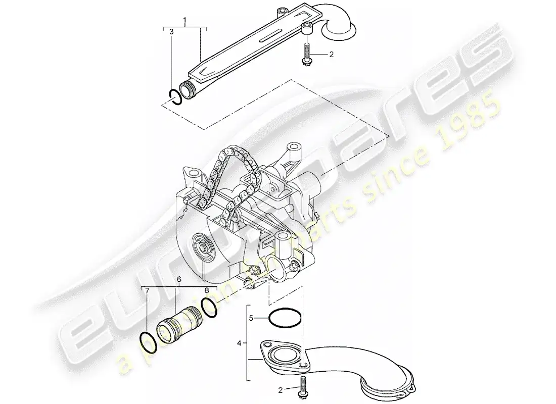 porsche 2004 (cayenne e1 9pa) bomba de aceite diagrama de piezas