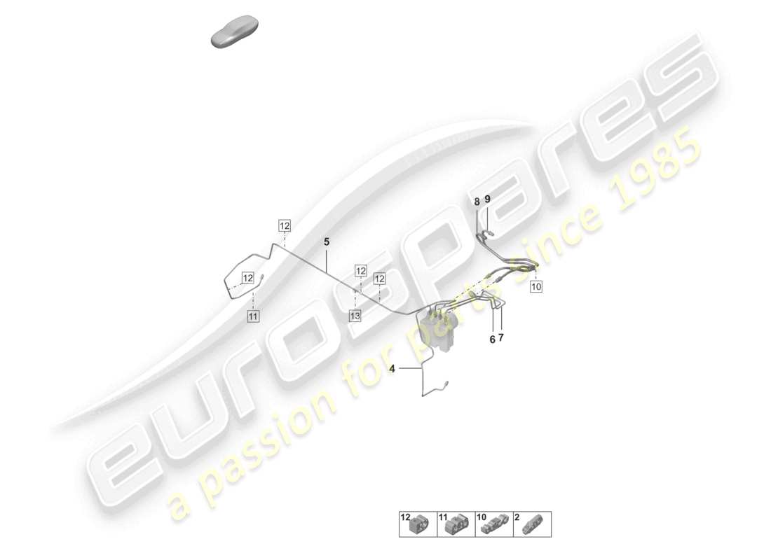 porsche 2023 (992-1) diagrama de piezas de la línea de freno delantera