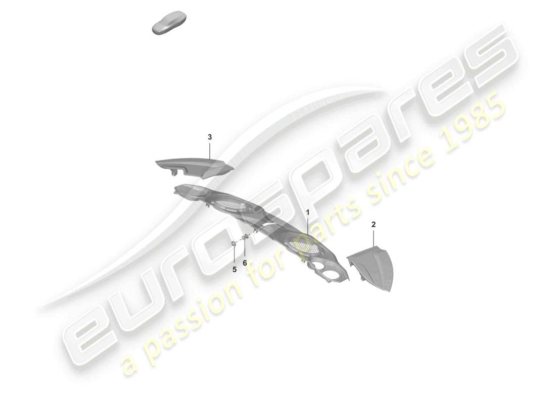 porsche 2023 (992-1 gt3/rs/st) cubierta del motor diagrama de piezas