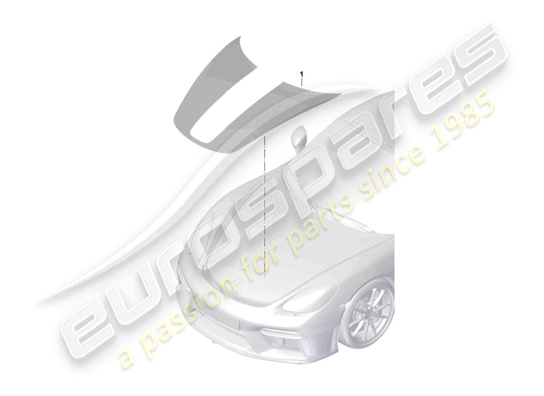 porsche 2021 (718 cayman gt4) diagrama de piezas de la plantilla de pintura